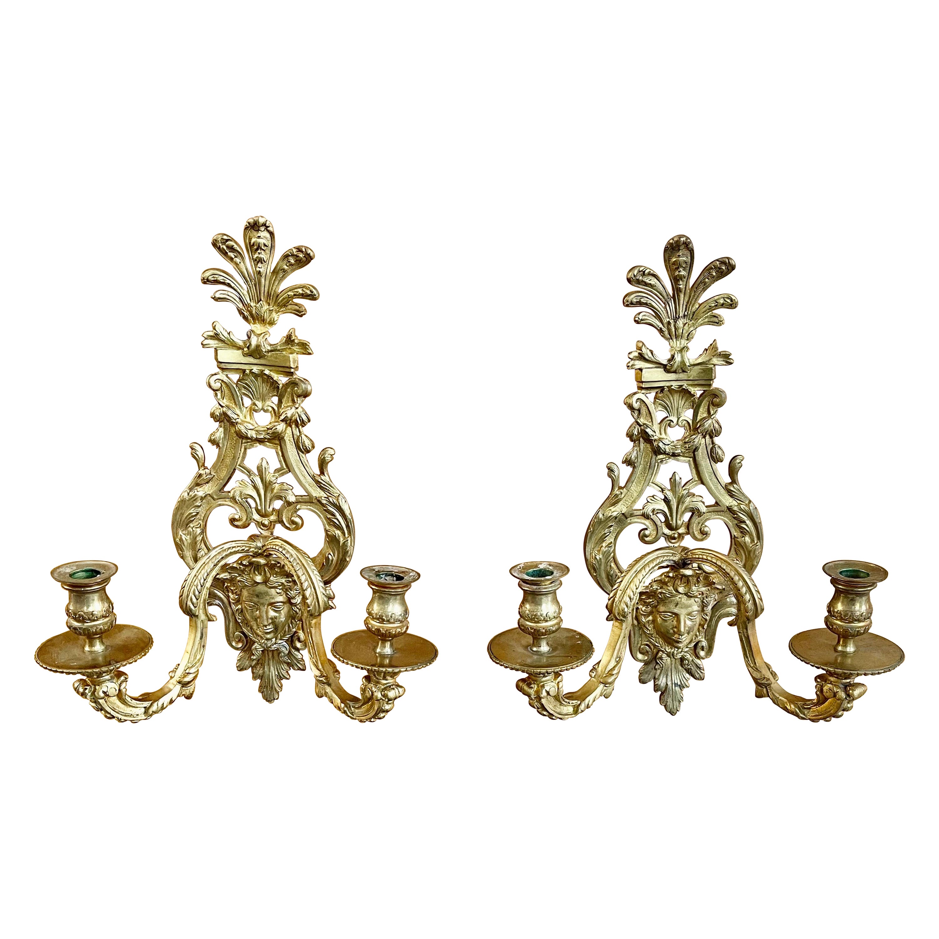 Louis XV Gold Gilt Wall Sconces  For Sale