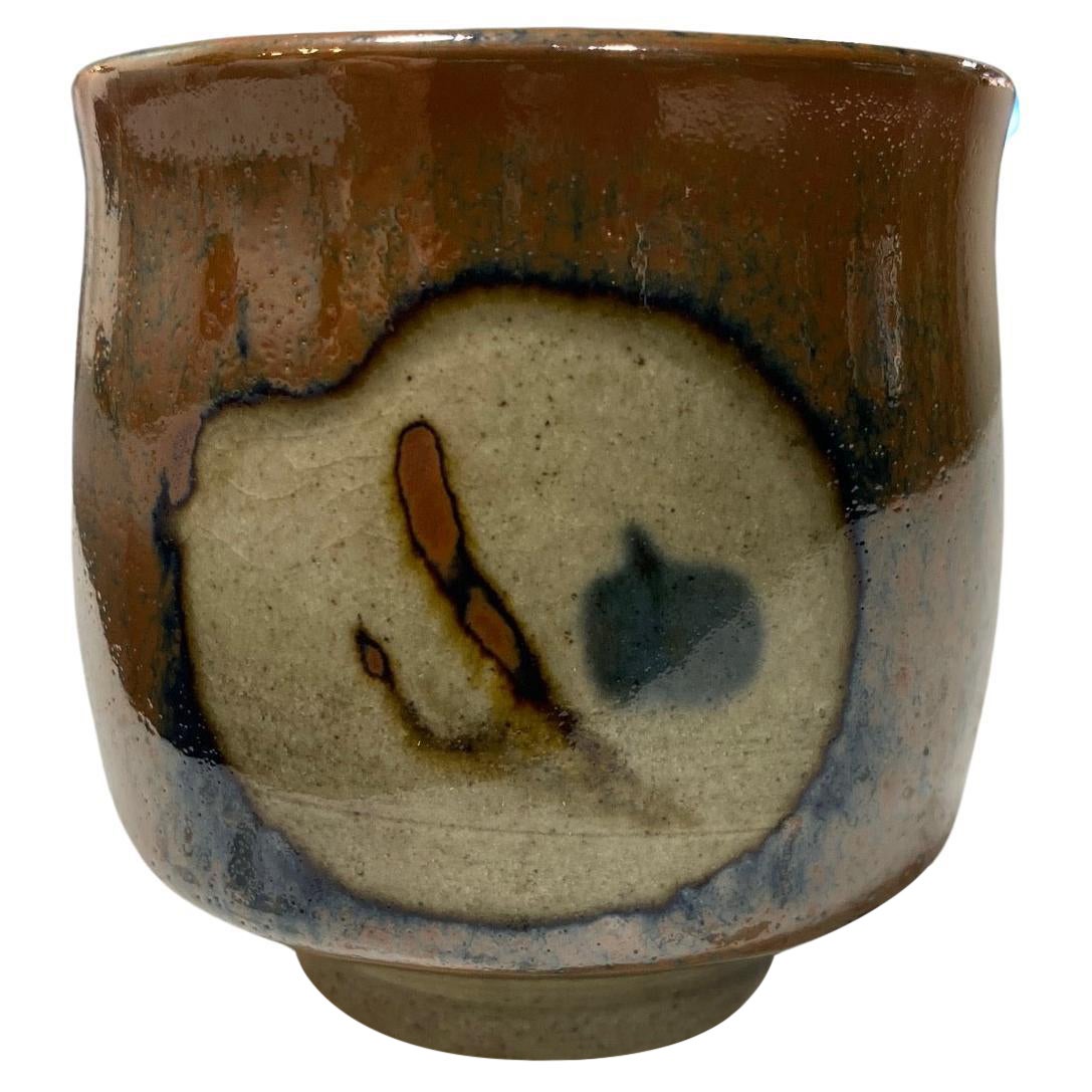 Shoji Hamada Mingei Kakiyu Kaki-Glasur Japanische Studio Pottery Yunomi Teetasse im Angebot