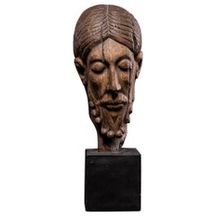 Retro Terracotta Cast of Head of Christ from the ‘Crooked’ or ‘Brown Cross’