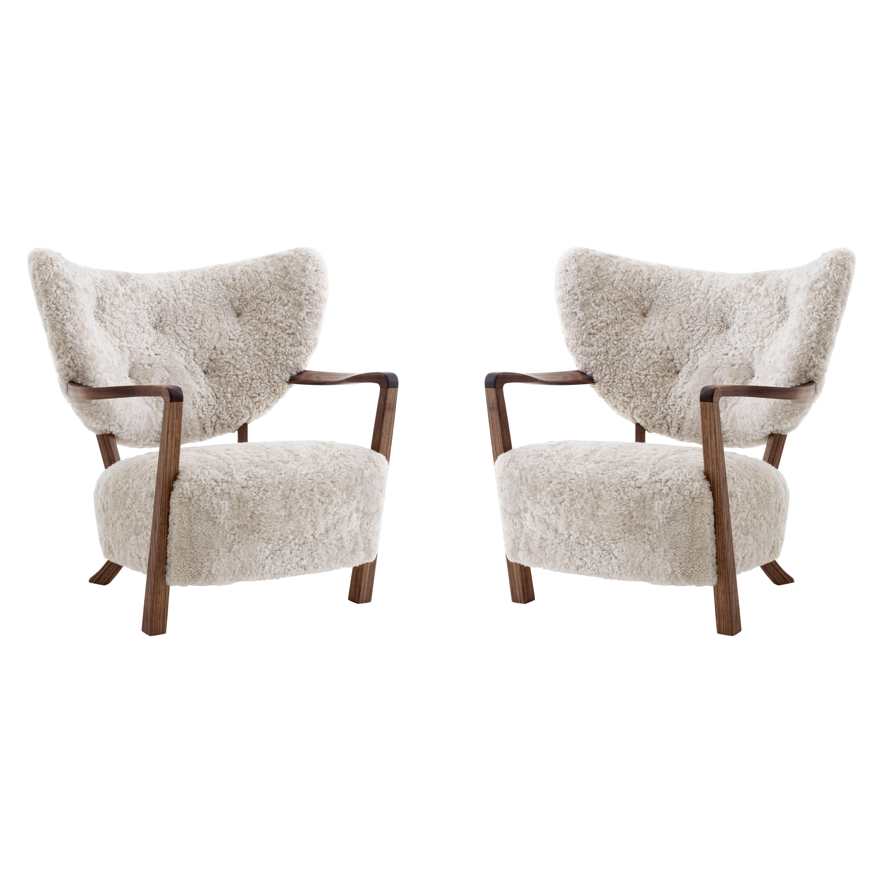 Pair of Wulff ATD2 in Sheepskin, Moonlight & Walnut for & Tradition