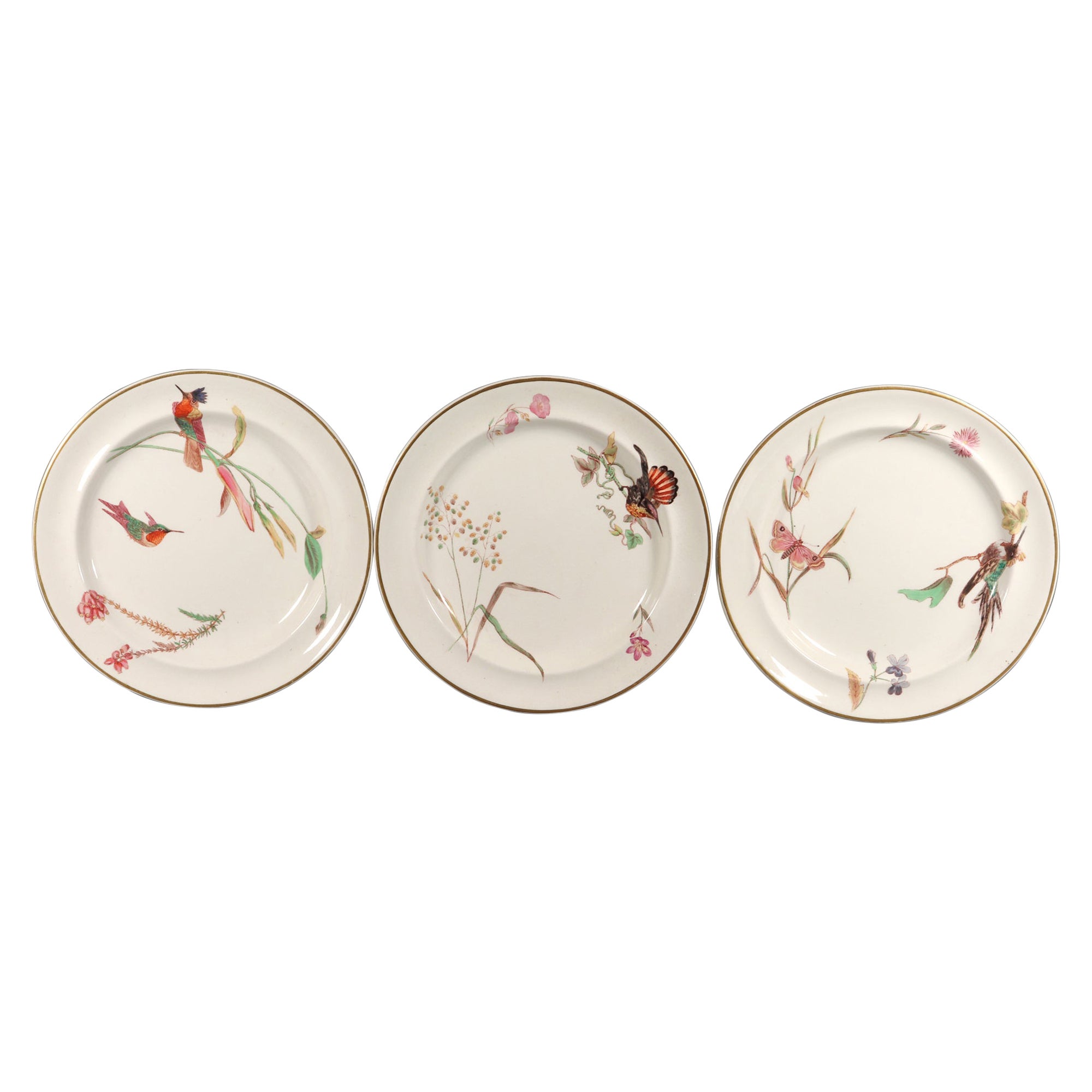 Wedgwood Cremefarbenes Geschirr mit Hummingbird-Schmetterling- und Blumenmuster, Nr. 7961
