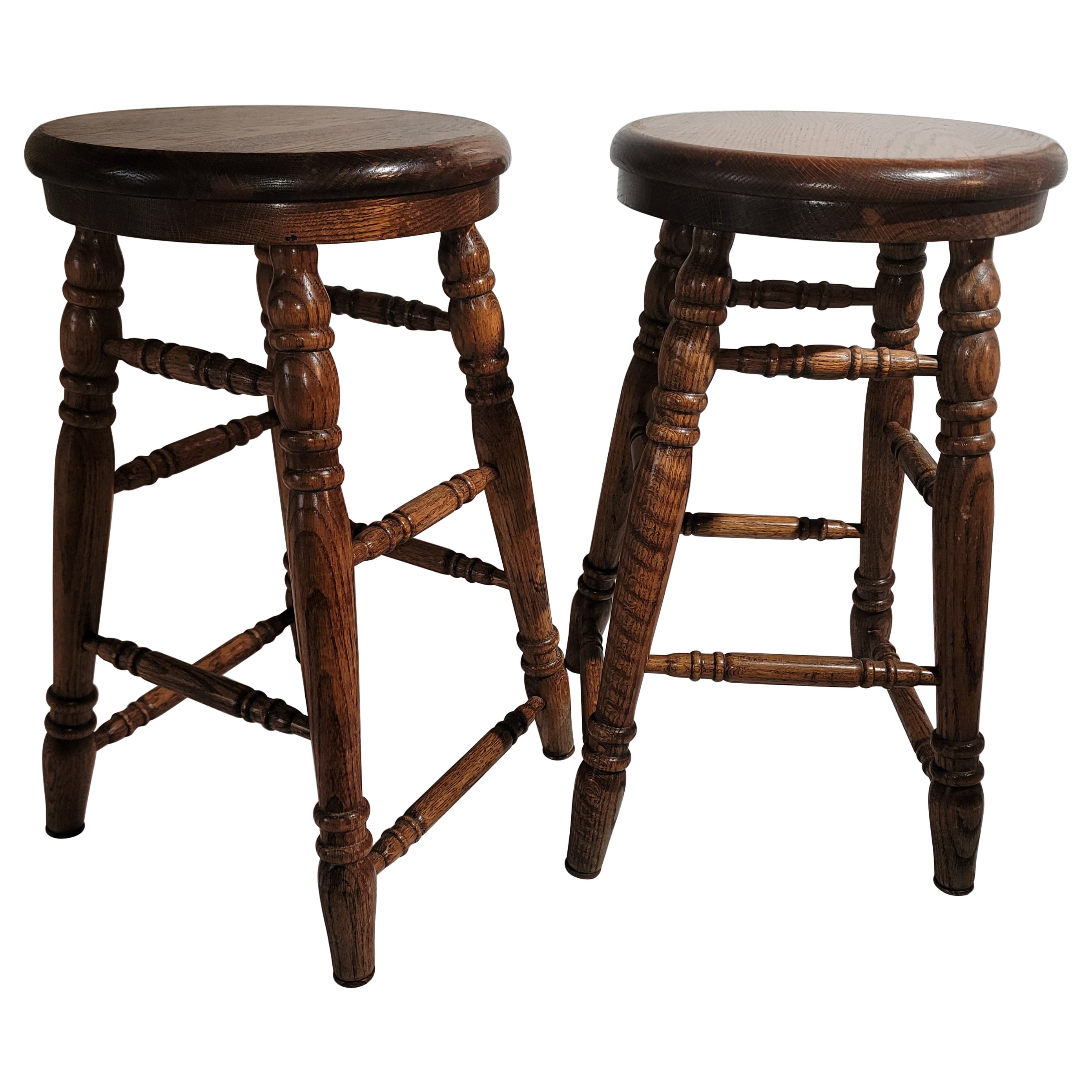 20thc Bar Stools, Pair For Sale