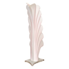 1970s Roger Rougier Acrylic Table Lamp White & Pink Mid-Century Modern Canada