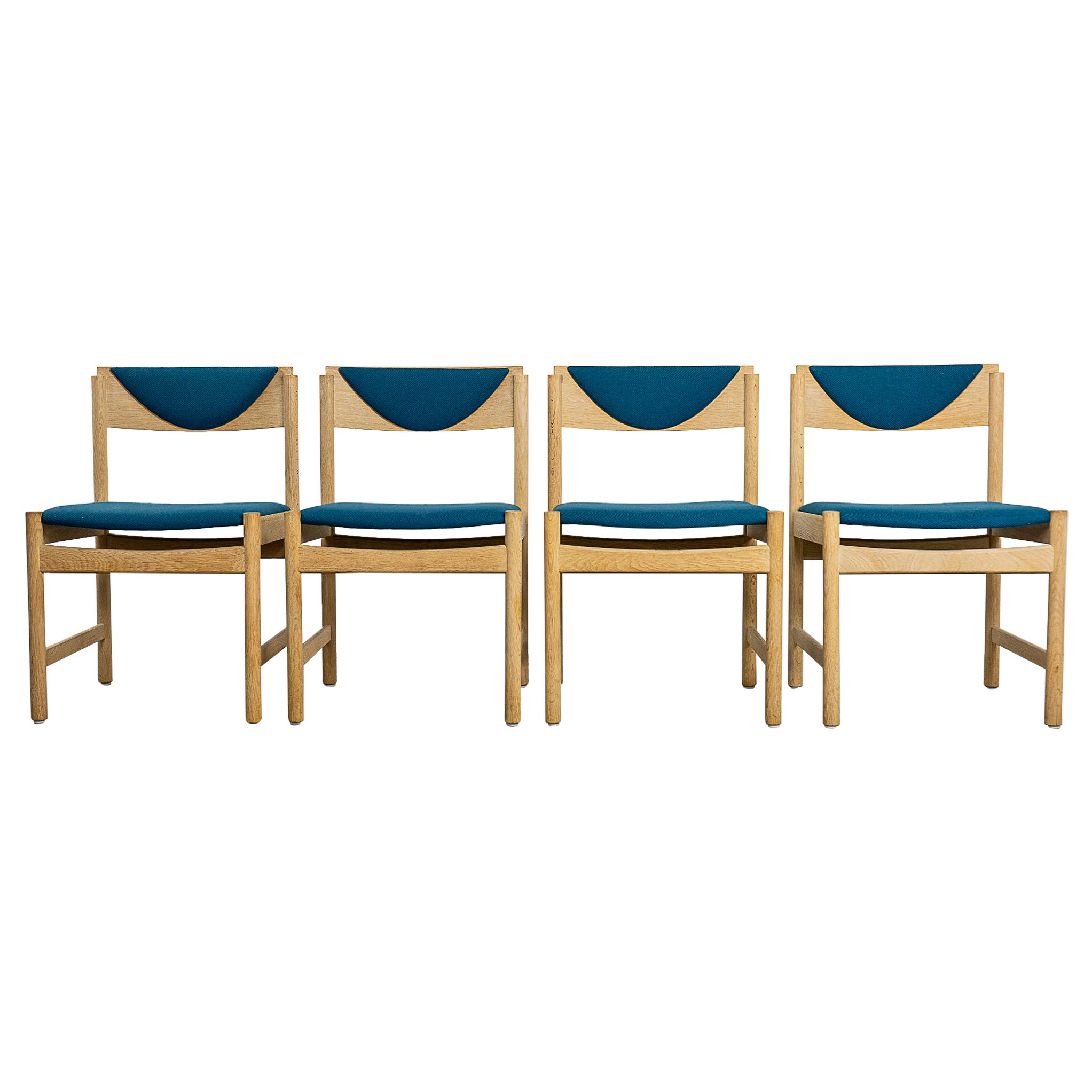 4 Danish Modern Oak Dining Chairs