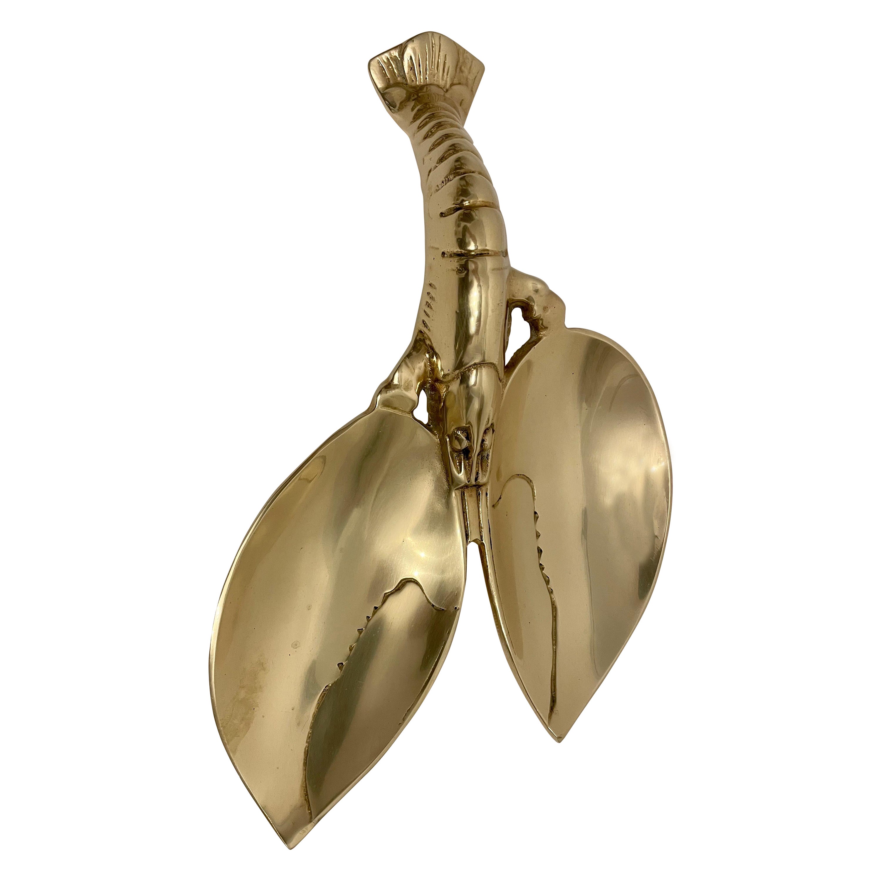 Large Brass Lobster Dish or Spoon Rest Sculpture For Sale