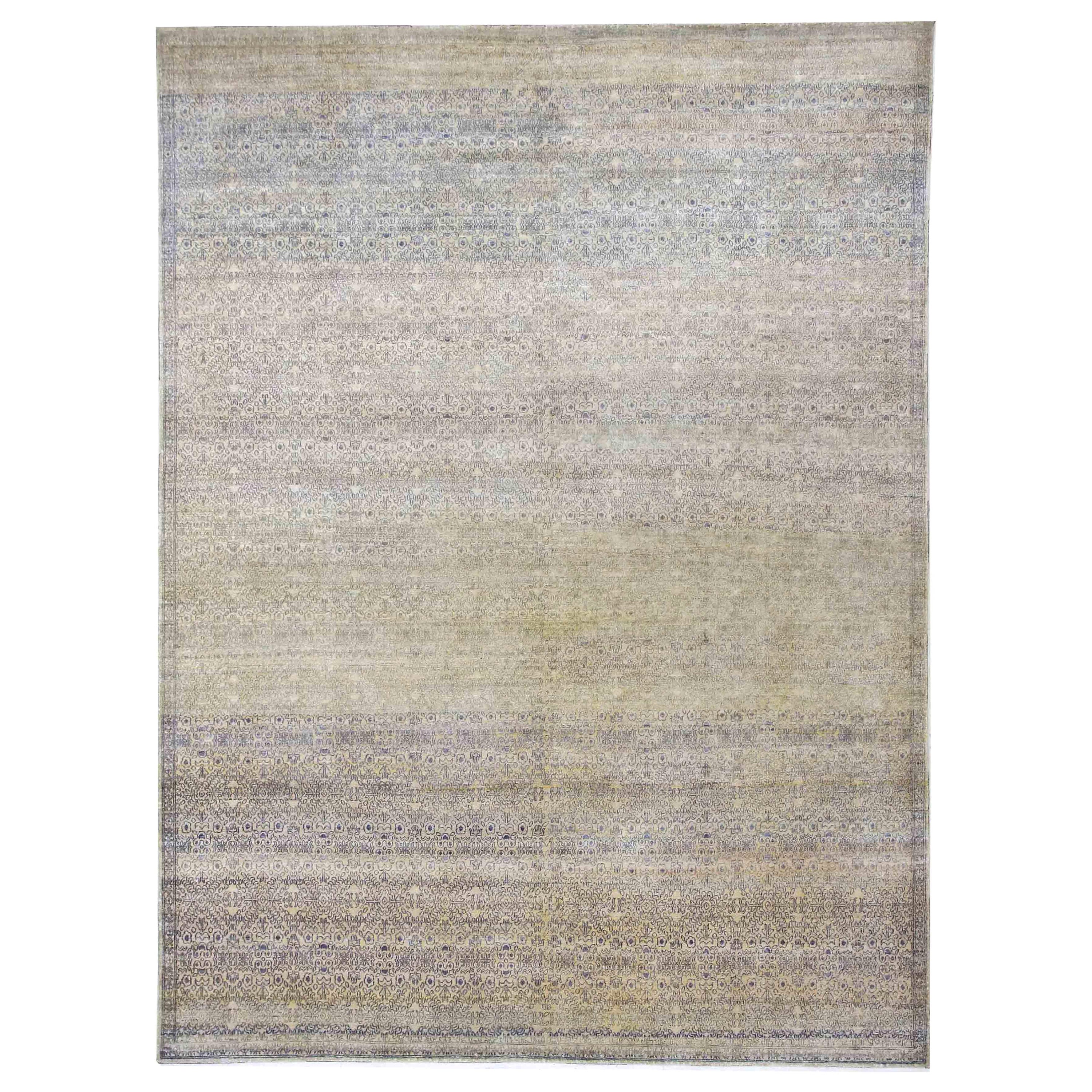 Hand Knotted Silk Rug 8'9'' x 11'11'' For Sale