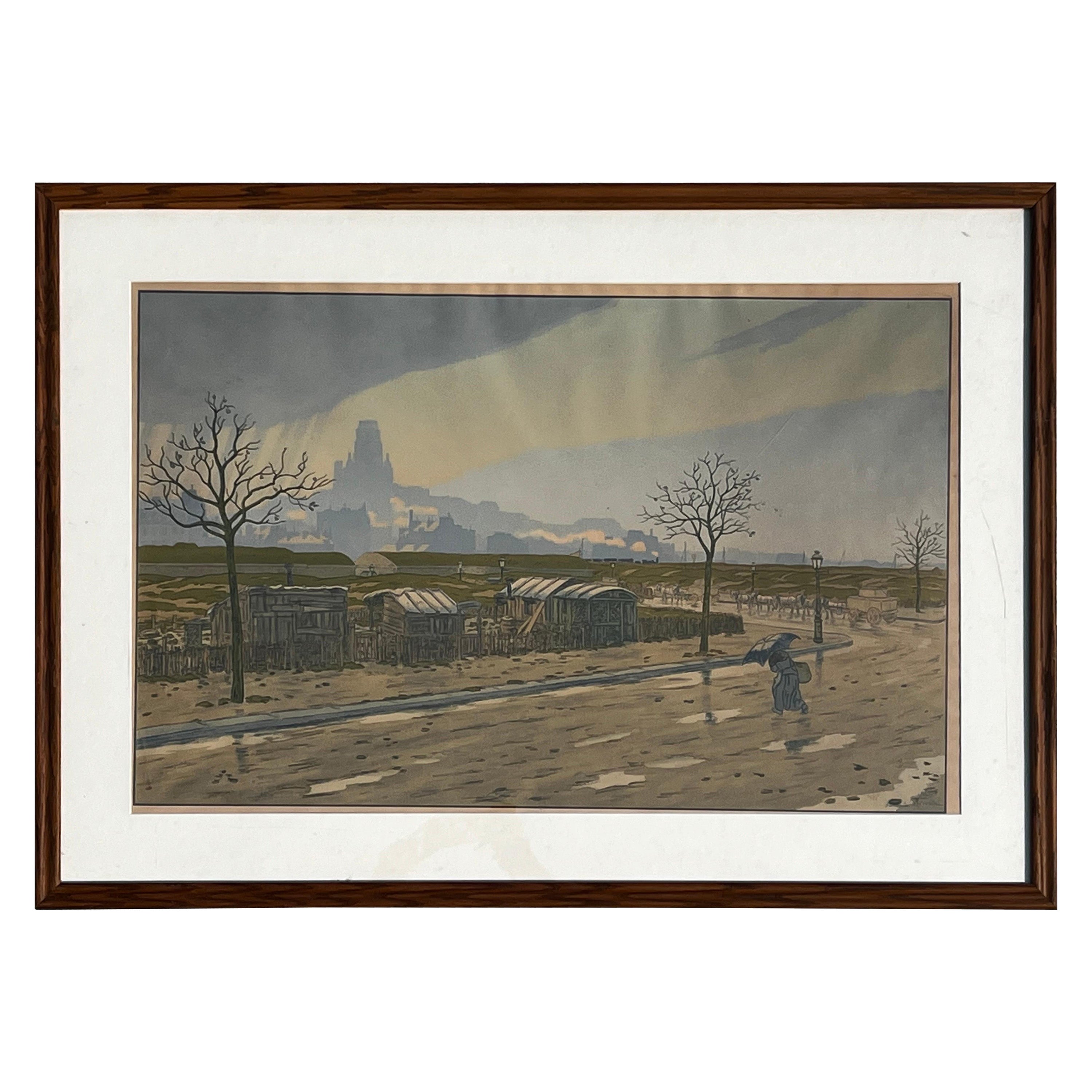 Monumental French Color Print by Henri Riviere Late 19th or Early 20th Century  For Sale