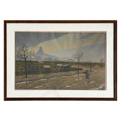 Antique Monumental French Color Print by Henri Riviere Late 19th or Early 20th Century 