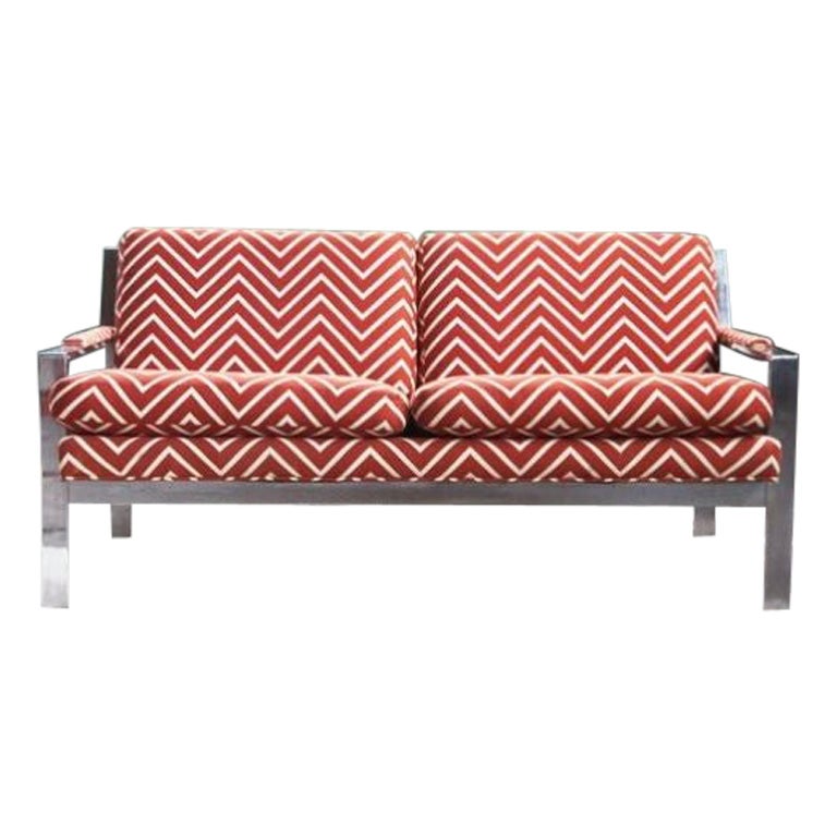 Postmodernes Cy Mann Chrom-Sofa Loveseat, 1970er-Jahre im Angebot