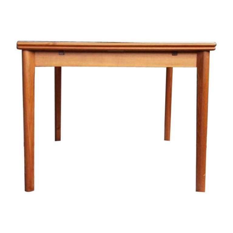 Mid Century Danish Modern 8 Foot Teak Draw Leaf Table For Sale