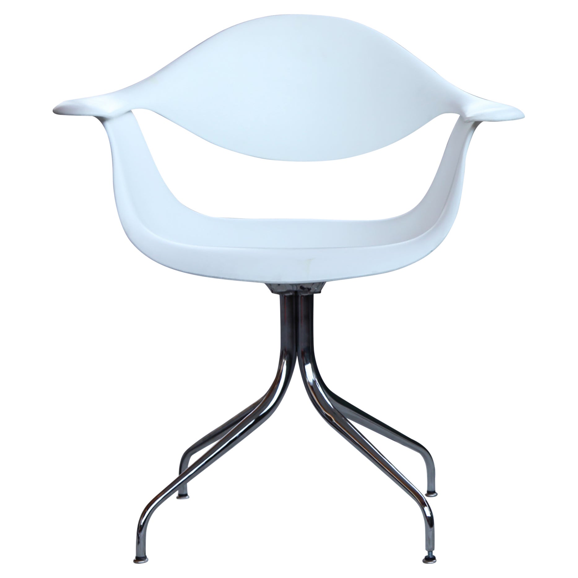 George Nelson for Herman Miller White Swag Chair, One Chair