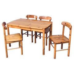 Danish Pine Chairs & Table Set in the Style of Rainer Daumiller, Circa 1975