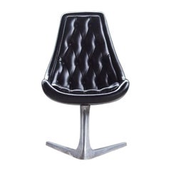 Vintage Black Tufted Vladimir Kagan Sculpta "Star Trek" Unicorn Swivel Chair, 1966