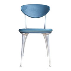 Vintage Early Shelby Williams Gazelle Chair in Blue Accent Side Mid-Century Modern 1940s