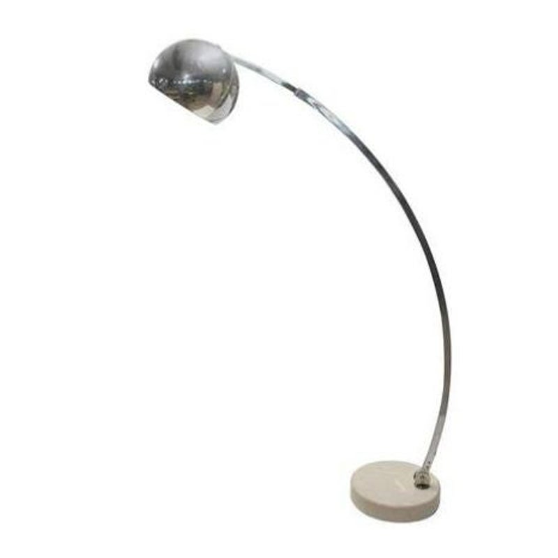Midcentury Italian Arco Chrome & Marble Adjustable Eyeball Floor Lamp For Sale