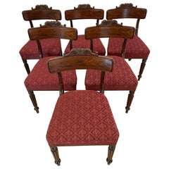 Fine Set of 6 Used Regency Quality Mahogany Library Chairs by Gillows 