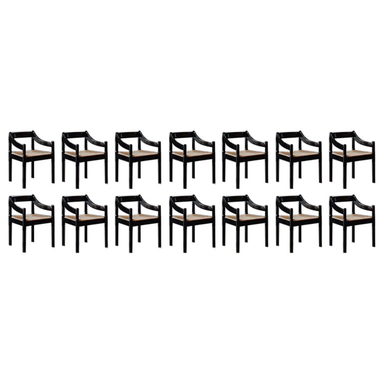 Vico Magistretti "Carimate" Dining Chairs for Cassina, 1960, Set of 14