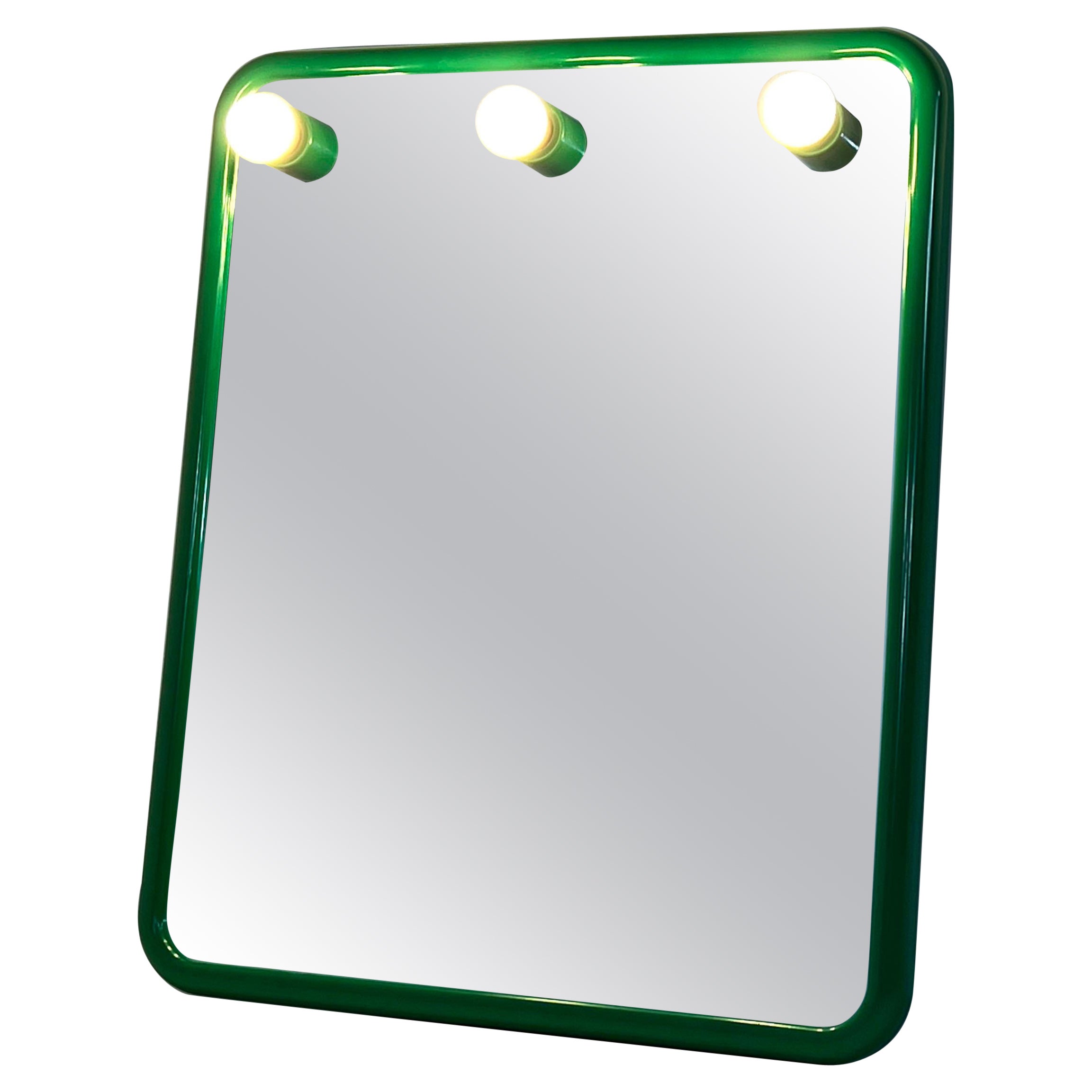 Green Mirror with Lights from Gedy, 1970s