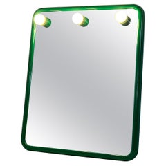 Vintage Green Mirror with Lights from Gedy, 1970s
