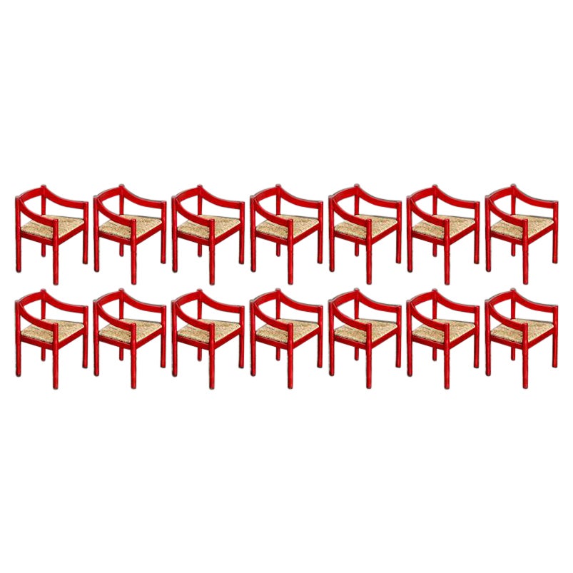 Vico Magistretti "Carimate" Dining Chairs for Cassina, 1960, Set of 14 For Sale