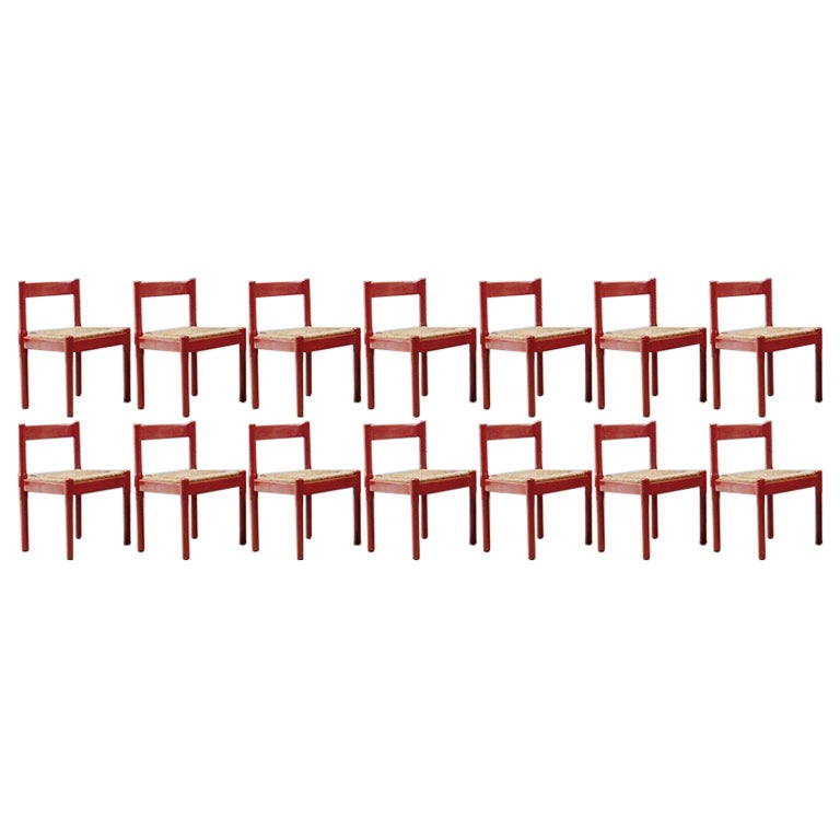 Vico Magistretti "Carimate" Dining Chairs for Cassina, 1960, Set of 14 For Sale