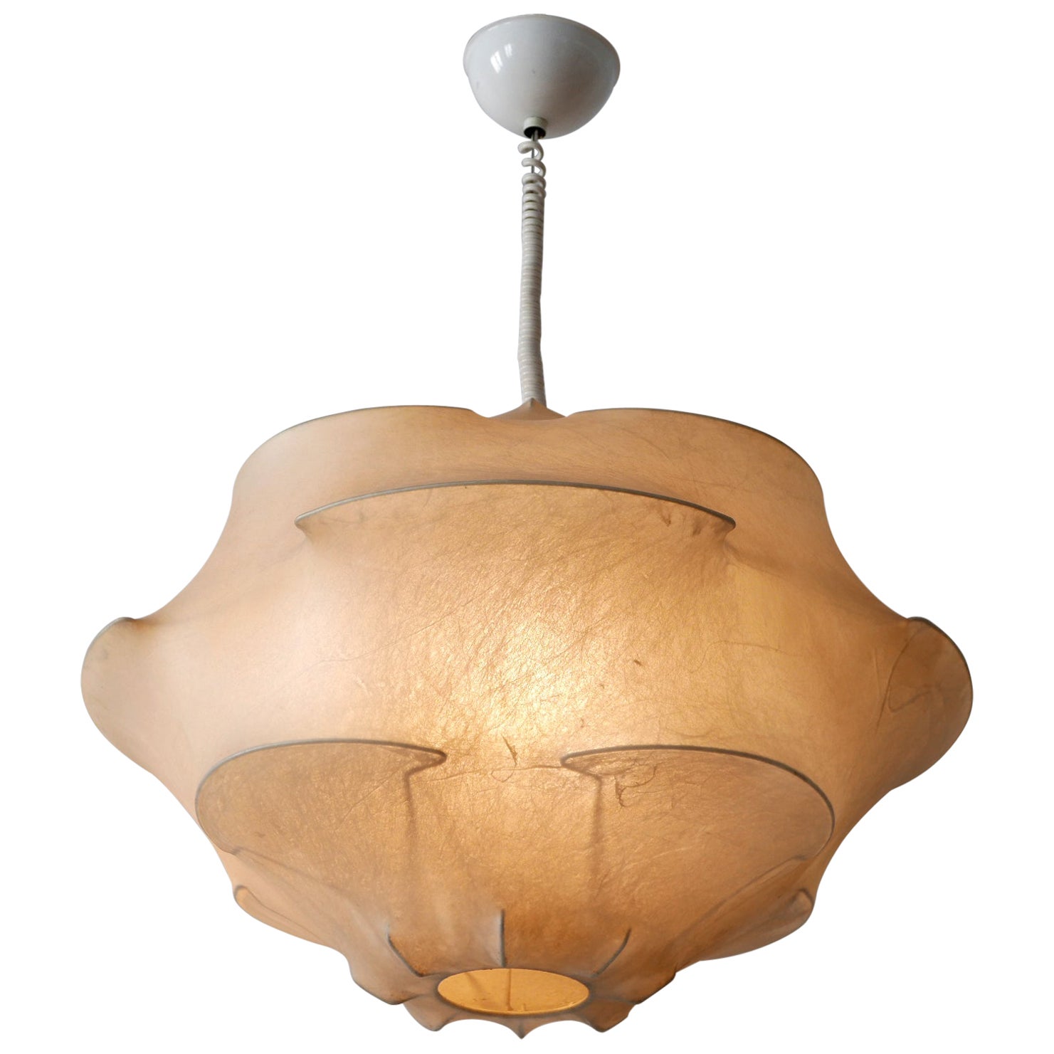XL Mid-Century Modern Cocoon Pendant Lamp or Hanging Light by Flos Italy, 1960s For Sale