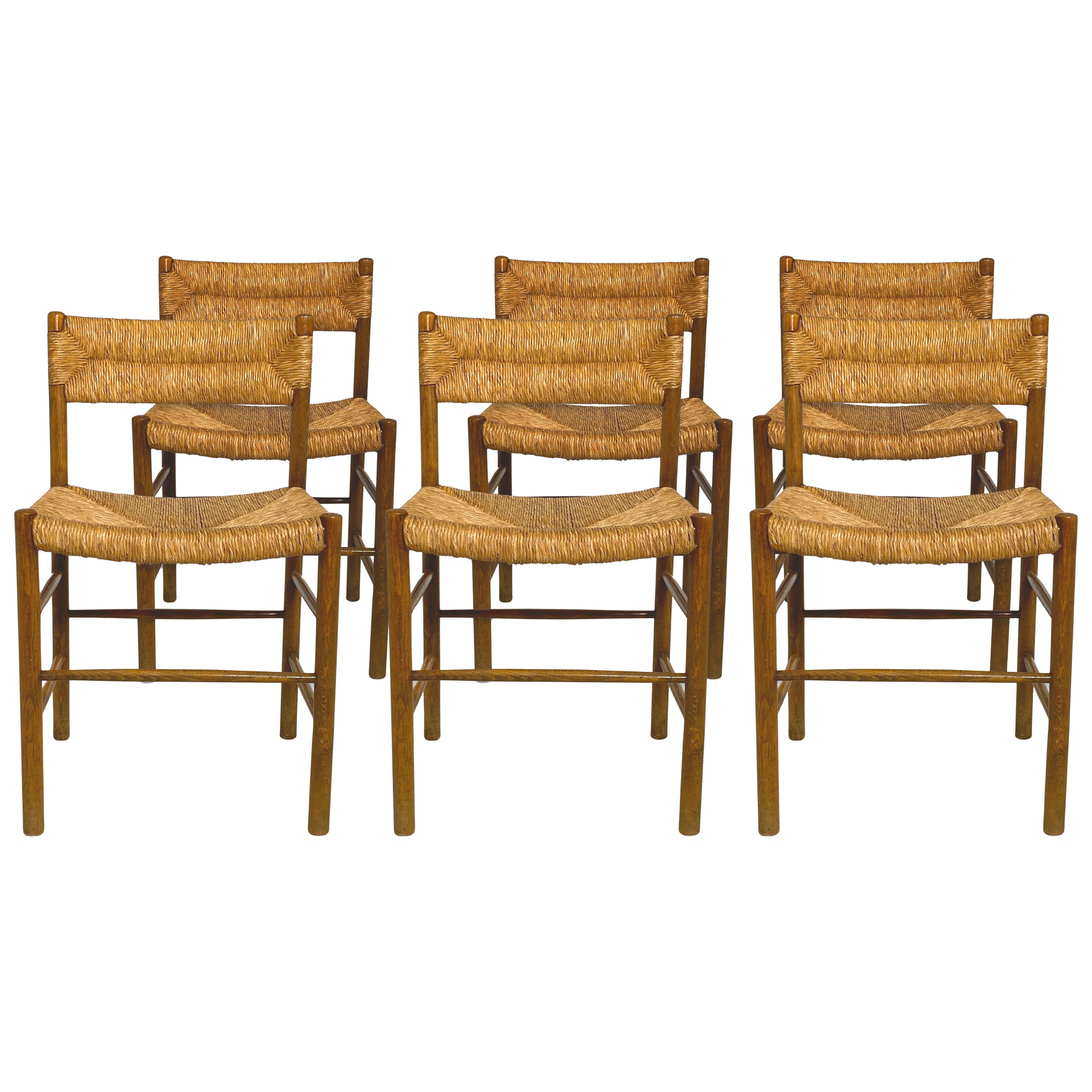 Chairs by Charlotte Perriand Dordogne Model Robert Santou France, Set of 6