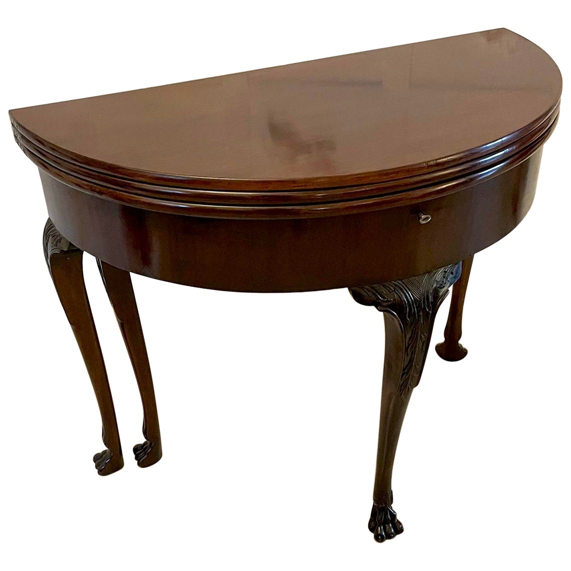 Unusual 18th Century Antique Quality Mahogany Irish Triple Top Card/Side Table For Sale