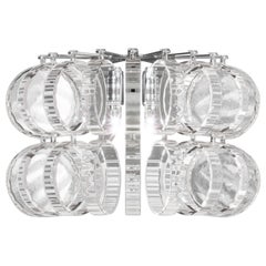 Aplique de Pared Vistosi Ecos de Cristal Rayado con Marco Cromado Brillante
