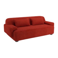Popus Editions Lena 3-Sitzer-Sofa aus rostfarbenem Megeve-Stoff mit Strickeffekt
