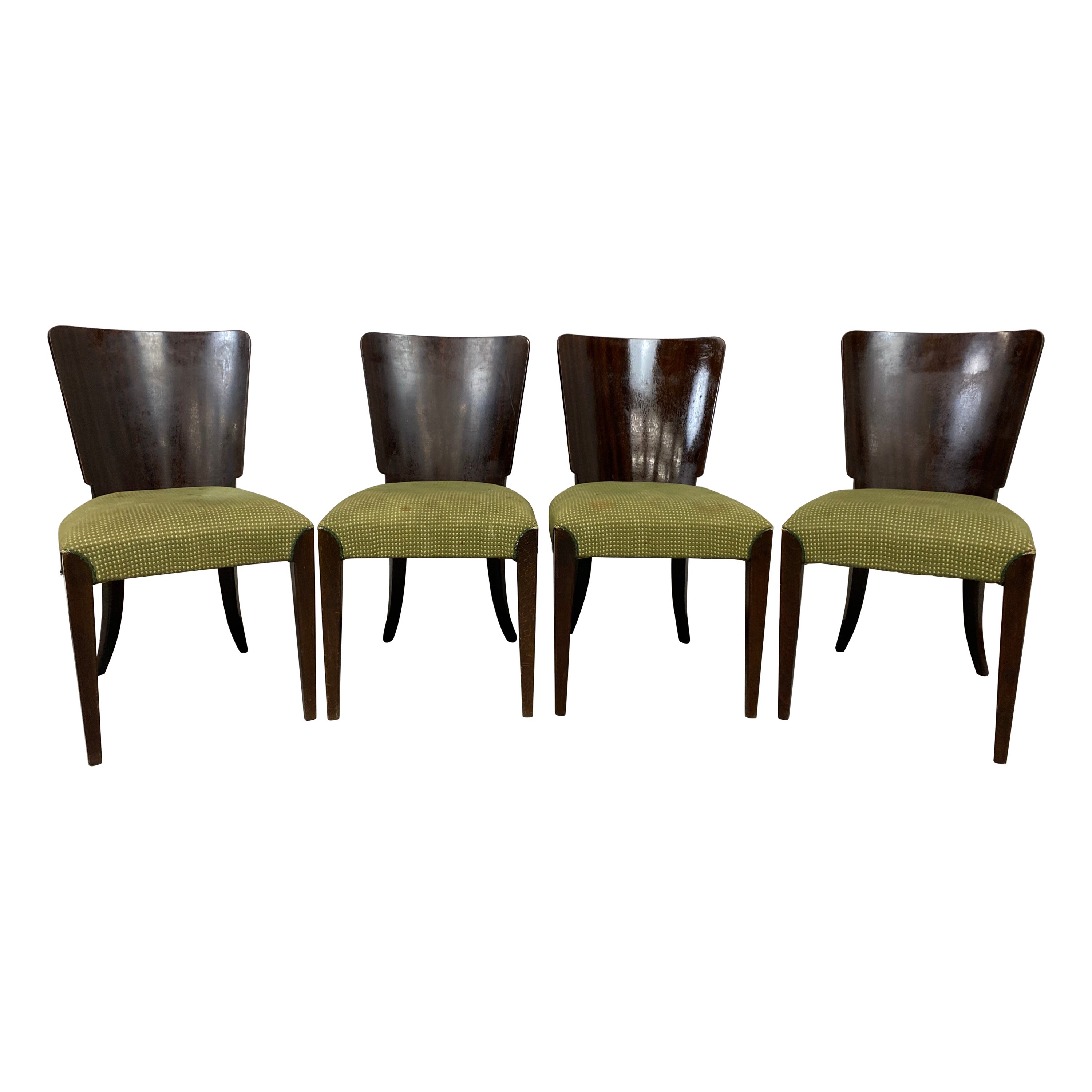 Sillas de comedor Art Déco H-214 de Jindrich Halabala