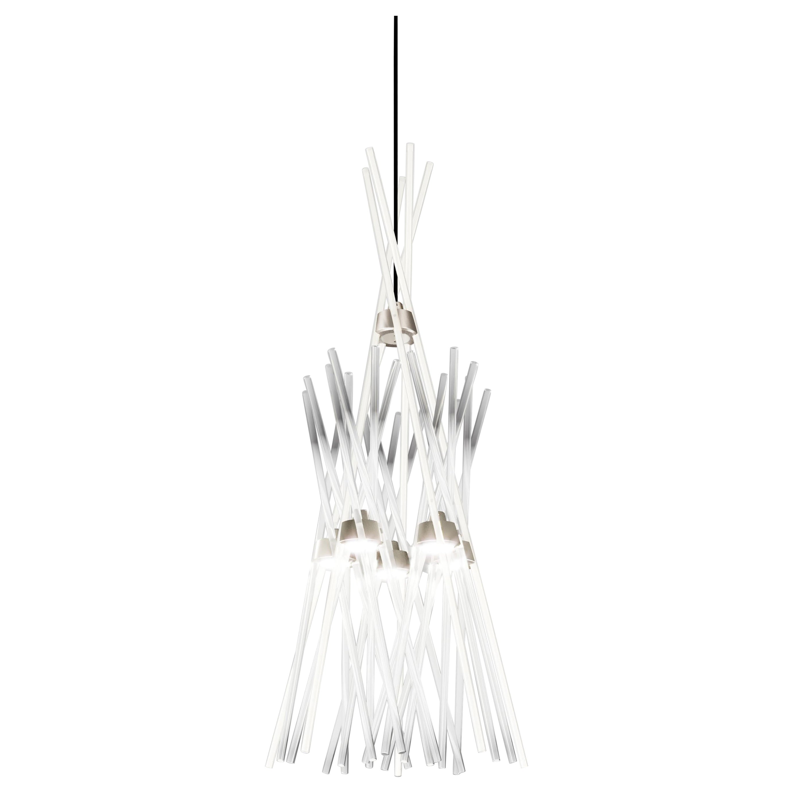 Vistosi Essence Pendant Light in Crystal Shaded Glass And Bronze Aluminium Frame For Sale