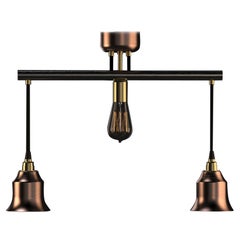Lampe à suspension Edimate en acier inoxydable et cuivre, fabriquée à la main en France