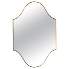 Vintage Italian Wall Mirror with Brass Frame 'circa 1950s', Small