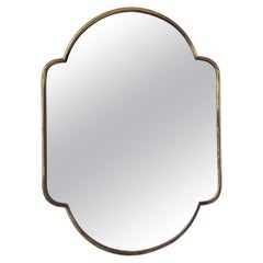 Vintage Italian Wall Mirror with Brass Frame 'circa 1950s' , Small
