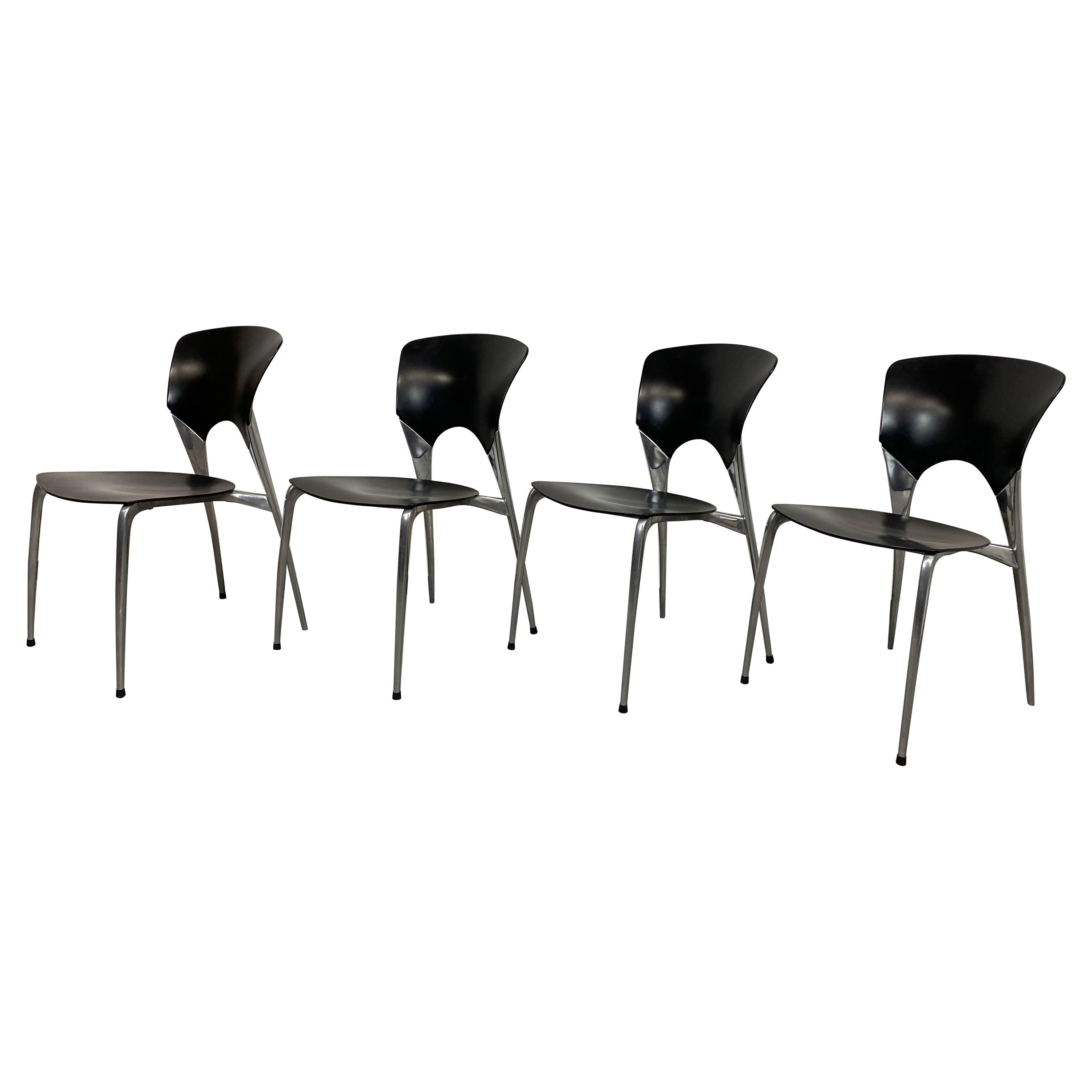 Ensemble de quatre chaises de salle à manger Silla de Joseph Llusca pour Driade en vente