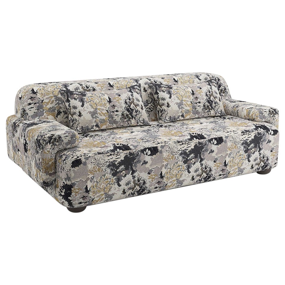 Popus Editions Lena 3 Seater Sofa in Charcoal Marrakech Jacquard Upholstery For Sale