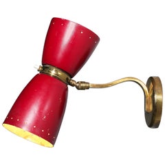 French Red wall lamp Boris Lacroix or Robert Mathieu style from the 50's, G413