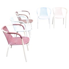 Italian midcentury Set of five bar bistro chairs 1960s