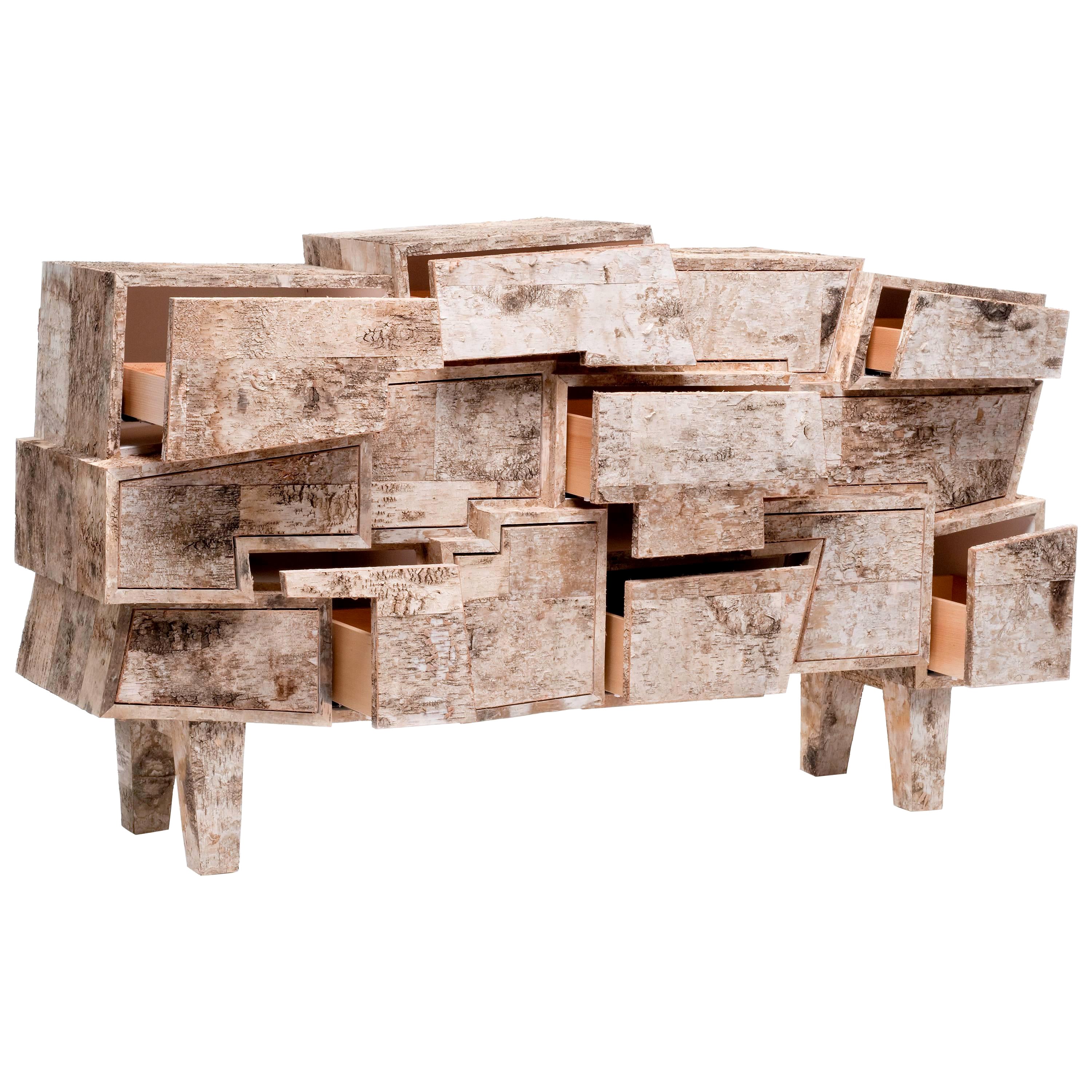 Unique Birchwood Chest of Drawers, Werner Neumann