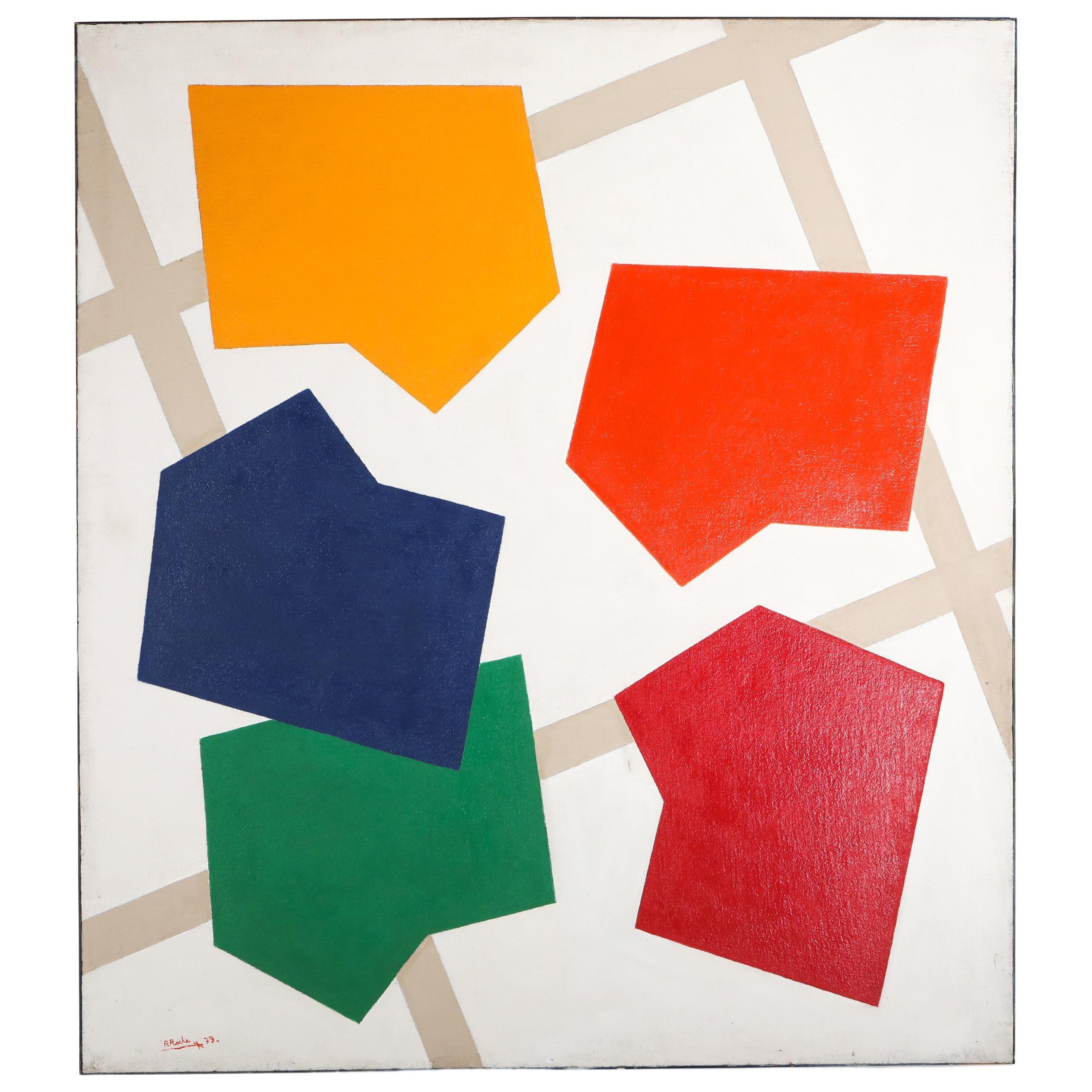 Pintura abstracta de René Roche, Francia, 1979