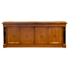 1970s Mastercraft Satinwood and Brass Credenza