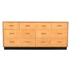 Milo Baughman Style Burl Wood Dresser or Credenza by Henredon