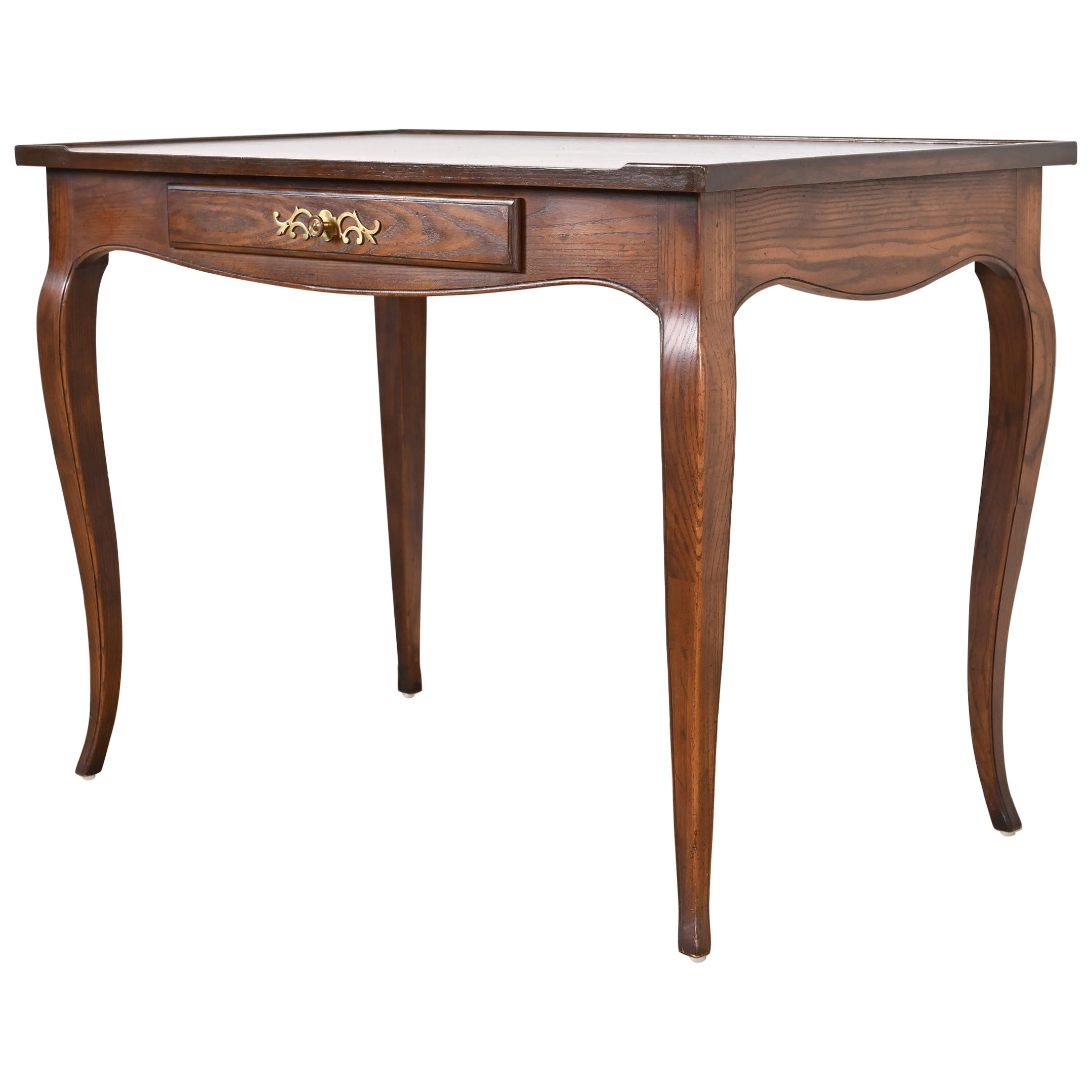 Henredon French Provincial Louis XV Oak Writing Desk For Sale