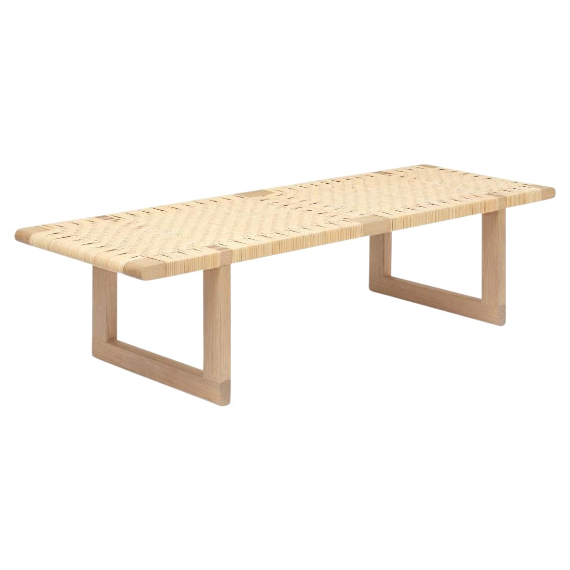 Borge Mogensen 'BMO488L' Table Bench in Oak, Oil & Wicker for Carl Hansen & Son