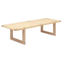 Panca da tavolo 'BMO488L' di Borgen in Oak, olio e vimini per Carl Hansen & Son