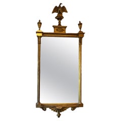 18. Jahrhundert American Large Federal Periode geschnitzt-Holz und Gold vergoldet Spiegel