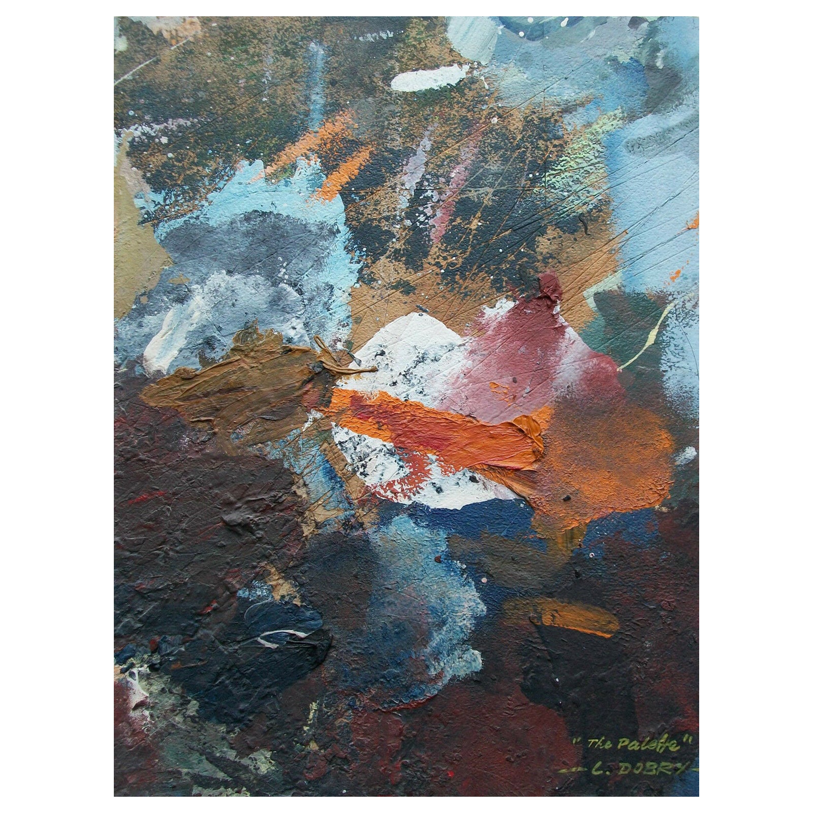 LOUIS DOBRY - 'The Palette' - Oil on Panel - Unframed - Canada - Circa 1960's For Sale