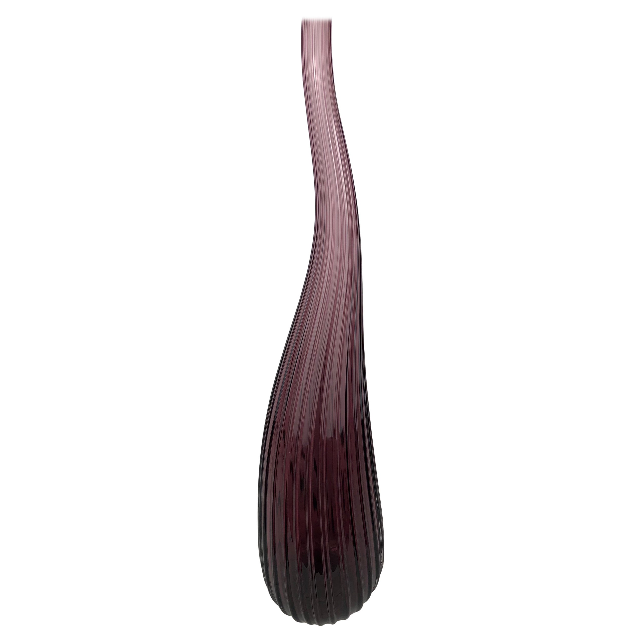 Large Salviati Murano Aria Vase in Amethyst Glass Mouth Blown