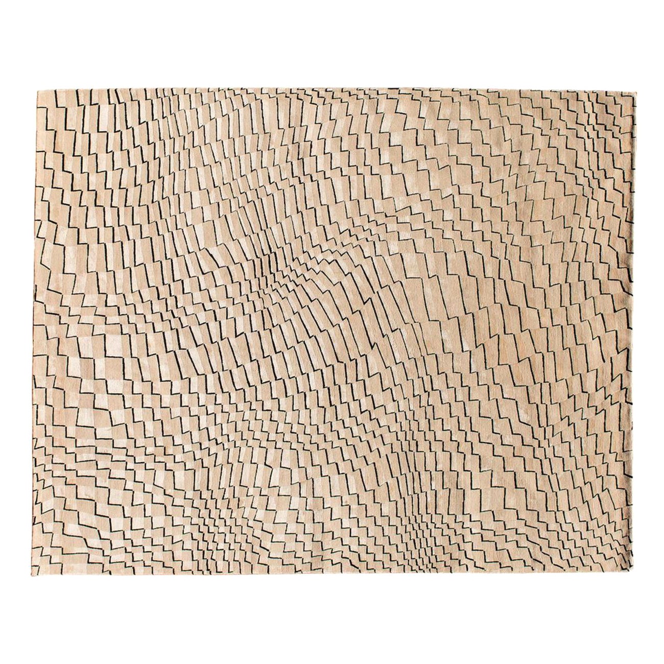 Small Hand Knotted Onda Rug by Florian Pretet and Lisa Mukhia Pretet For Sale